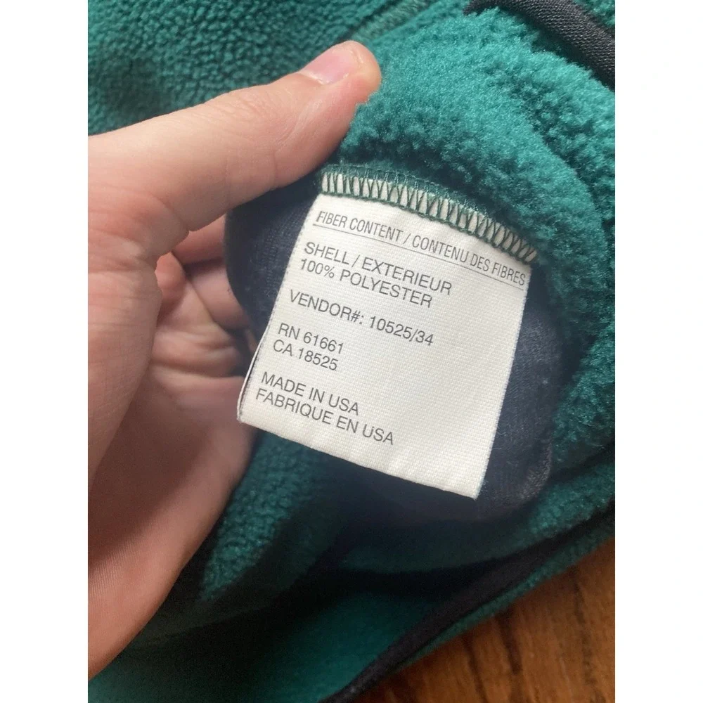 VTG 90s The North Face Vest Mens Size Medium Full Zip Fleece Green USA Made